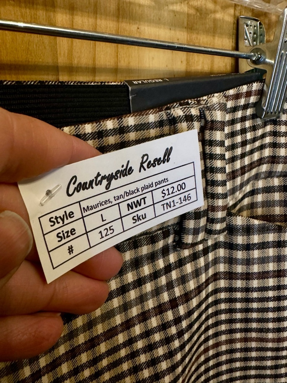 Maurices Black, Tan and Brown Gingham Trousers - Picture 4 of 4